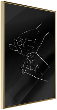Artgeist Joined Hands (Black) 20x30cm goldener Rahmen