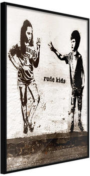 Artgeist Banksy: Rude Kids 20x30cm schwarzer Rahmen