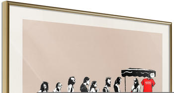 Artgeist Banksy: Festival 30x20cm goldener Rahmen mit Passepartout