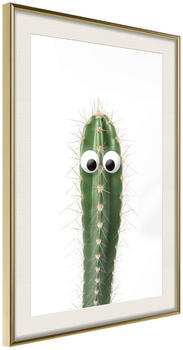 Artgeist Funny Cactus I 20x30cm goldener Rahmen mit Passepartout
