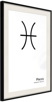 Artgeist Zodiac: Pisces II 40x60cm schwarzer Rahmen mit Passepartout