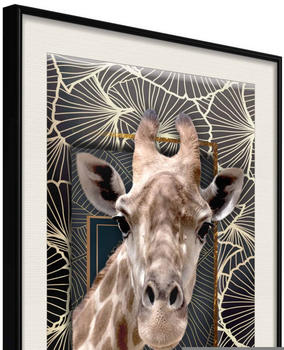 Artgeist Giraffe in the Frame 30x45cm schwarzer Rahmen mit Passepartout