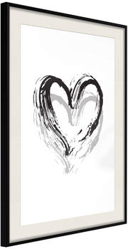 Artgeist Painted Declaration of Love 40x60cm schwarzer Rahmen mit Passepartout