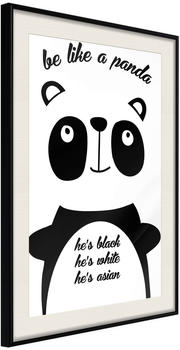 Artgeist Tolerant Panda 40x60cm schwarzer Rahmen mit Passepartout