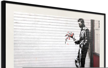 Artgeist Banksy: Waiting in Vain 45x30cm schwarzer Rahmen mit Passepartout