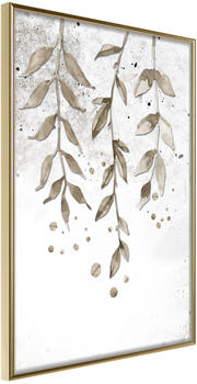 Artgeist Curtain of Leaves 20x30cm goldener Rahmen
