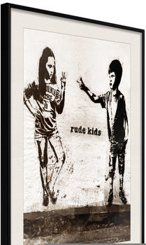 Artgeist Banksy: Rude Kids 20x30cm schwarzer Rahmen mit Passepartout