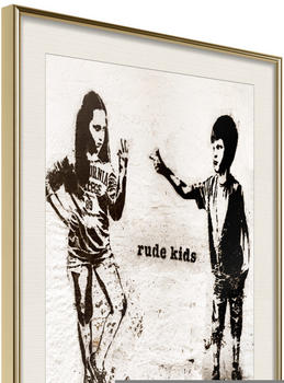Artgeist Banksy: Rude Kids 20x30cm goldener Rahmen mit Passepartout