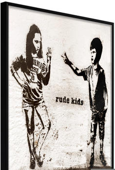 Artgeist Banksy: Rude Kids 30x45cm schwarzer Rahmen