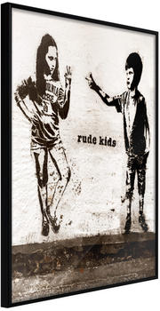 Artgeist Banksy: Rude Kids 40x60cm schwarzer Rahmen