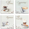 Artland Leinwandbild »Cappuccino Espresso Latte Macchiato«, Getränke, (4 St.), 4er