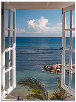 Artland Wandbild "Fenster zum Paradies" Fensterblick 1 Stk. tlg. als Alubild,
