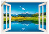 Art-Land Fensterblick Alpen und Bergsee 130x90cm (93028311-0)