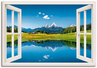 Artland Wandbild "Fensterblick Alpen und Bergsee" Berge 1 Stk. tlg. als...