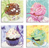 Artland Leinwandbild »Cupcakes«, Süßspeisen, (4 St.), 4er Set, verschiedene