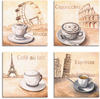 Artland Leinwandbild »Mocca Cappuccino Café au lait Espresso«, Getränke, (4 St.),