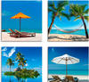 Artland Leinwandbild »Tropisches Paradies«, Strand, (4 St.), 4er Set, verschiedene