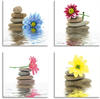 Artland Leinwandbild »Zen Therapie-Steine mit Blumen«, Zen, (4 St.), 4er Set,