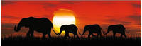 The Wall Art Sunset Elefants 90x29cm