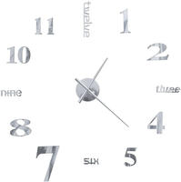 vidaXL 3D-Wanduhr Modernes Design 100 cm XXL Silbern