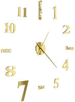 vidaXL 3D-Wanduhr Modernes Design 100 cm XXL Golden