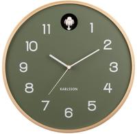 Karlsson Wanduhr, Gr&uuml;n, Holz, Rund, 31.5x31.5x2 cm, CE, Dekoration, Uhren,...