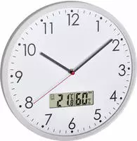 TFA-Dostmann 60.3048.02, Wand, Digitale Uhr, Rund, Wei&szlig;, Kunststoff, Glas