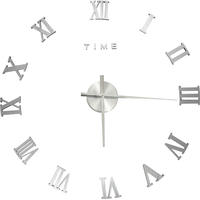 vidaXL 3D-Wanduhr Modernes Design Silbern 100 cm XXL