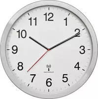 TFA Dostmann 60.3545.02 Funk Wanduhr 400 mm x 50 mm x 400 mm Silber Gro&szlig;es Display