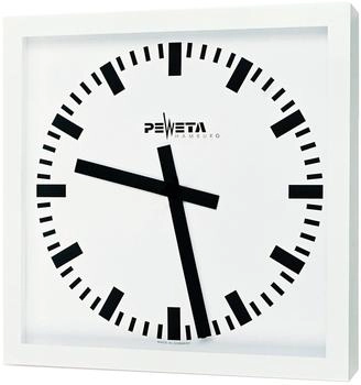 Peweta Funk-Wanduhr 50x50 cm Balkenziffern Weiß (52.370.521)