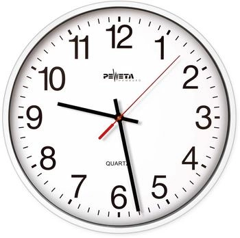 Peweta Quarz-Wanduhr weiß Kunststoff Ø 25 cm (44.130.211)