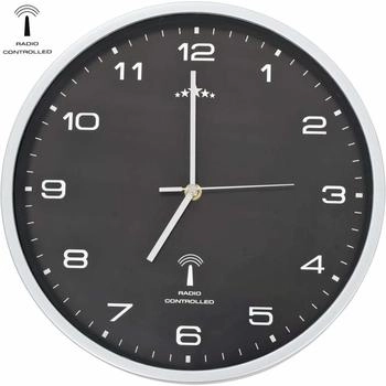 vidaXL Funkwanduhr mit Quarzwerk 31 cm Schwarz (50618)