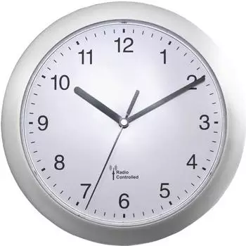 Eurotime Radio wall clock 25 cm silver (56787)