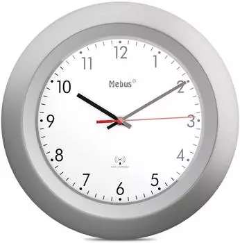 Mebus Radio wall clock 30 cm silver (19448)