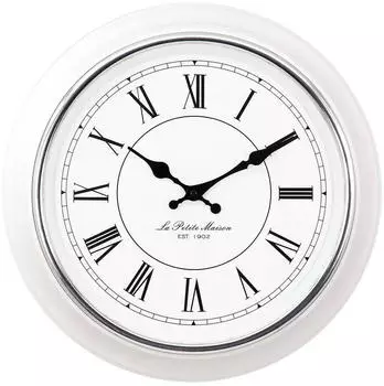 Mebus Quarz Wanduhr 40 cm wei&szlig; (19233)