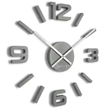 flexistyle EKO 3D-Wanduhr DIY, modern, grau, 50-75cm (z54g eco 75 1a-2-x)