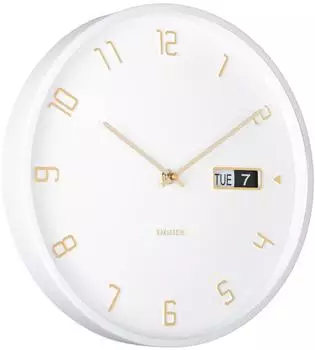 Karlsson Data Flip Wanduhr rund, weiß, Ø 30cm (KA5953WH)
