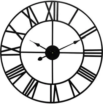 TechnoLine WT 1615 Quarz-Wanduhr Metall, schwarz, 60cm (WT1615)