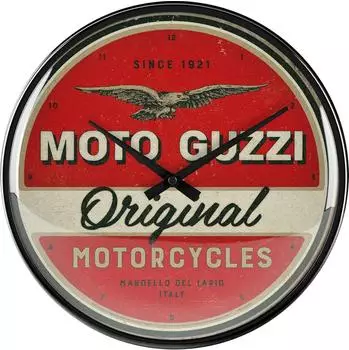 Nostalgic Art Moto Guzzi Original Motorcycles Wanduhr, retro, Ø 31cm (51217)