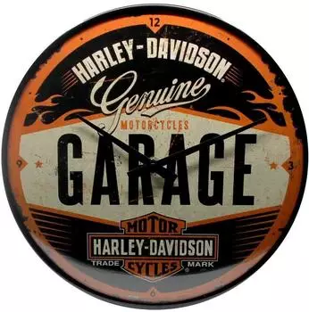 Nostalgic Art Wanduhr "Harley-Davidson Garage" Ø31cm analog (51083)