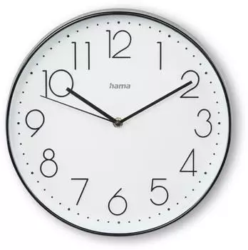 Hama Wanduhr "Korsika" Ø 30cm, lautlos, schwarz/weiß (00185873)