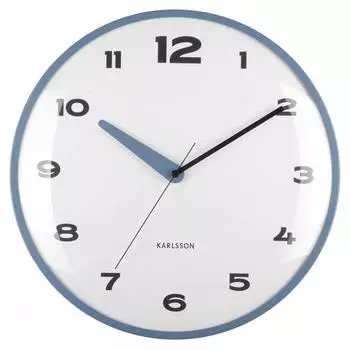 Karlsson Brisk Dome Wanduhr rund, klassisches blau, Ø40cm (KA6028BL)