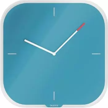 Leitz Cosy Wanduhr quadratisch, Sicherheitsglas, blau, 30cm (90170061)