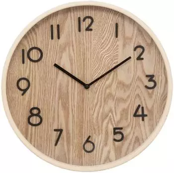 Atmosphera Ivana Wanduhr aus Holz, beige, Ø 38cm