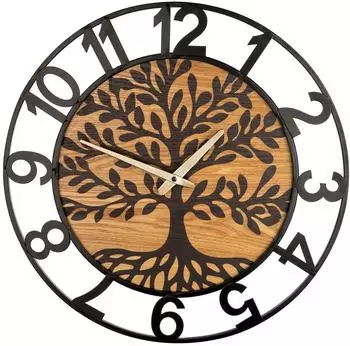 Gilde Wanduhr Lebensbaum Naturfarben Schwarz &Oslash; 52 cm