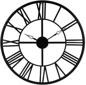 Atmosphera Wanduhr Vintage, Metall, schwarz, Ø70cm (JJ911)