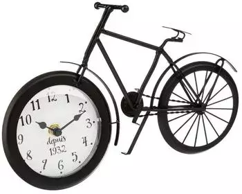 Atmosphera Fahrrad-Tischuhr Metall schwarz, H18cm