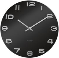 Karlsson Wanduhr, Schwarz, Glas, Rund, 35x35x4 cm, CE, Dekoration, Uhren,...
