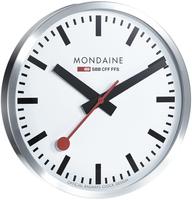 Mondaine A995.CLOCK.16SBB Wanduhr Gro&szlig; Silberfarben/Wei&szlig; 40 cm