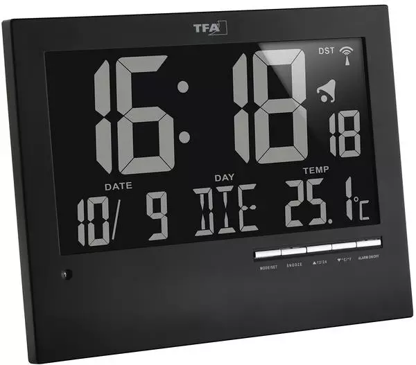 TFA Dostmann Digitale Funkuhr mit automatischer